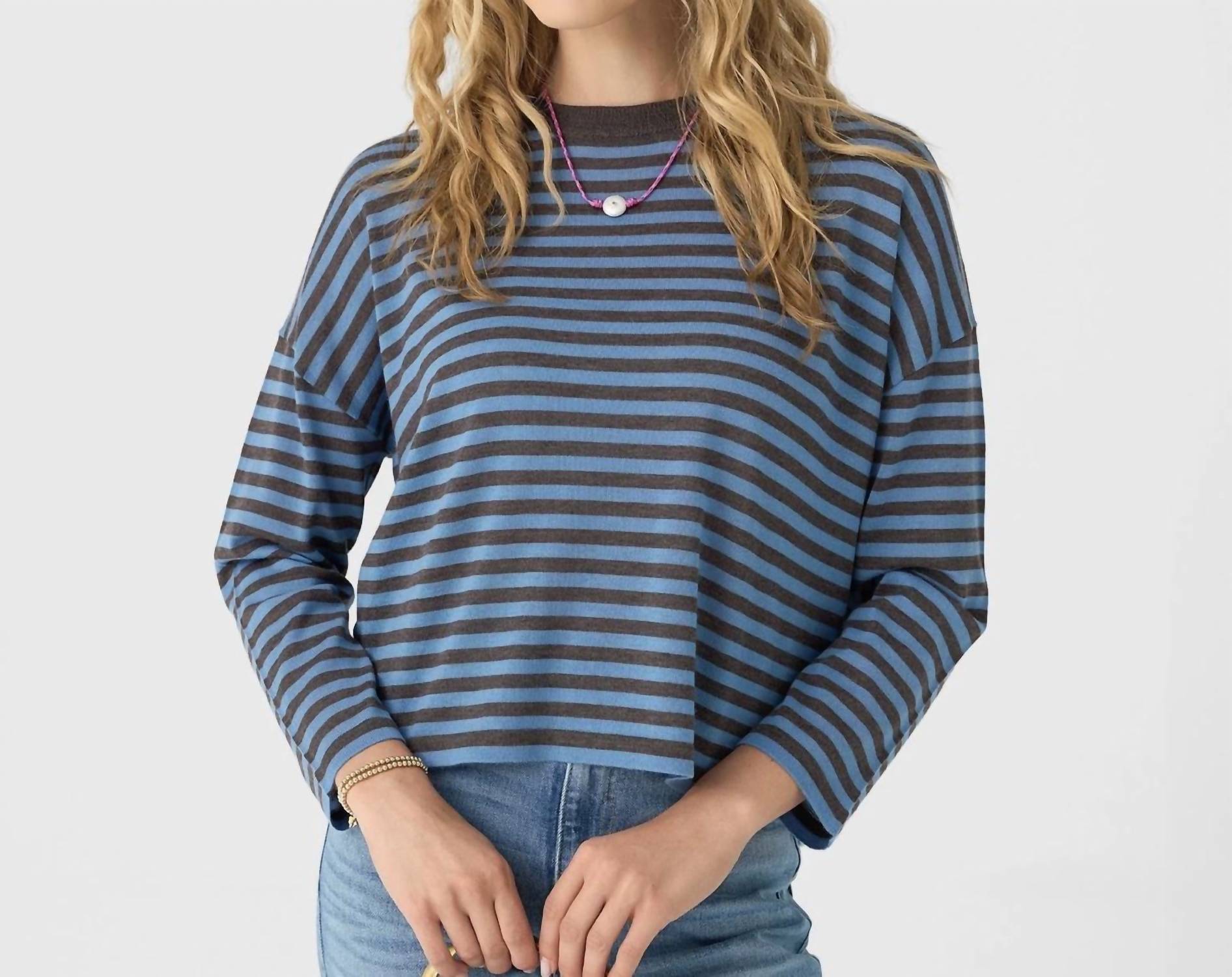 27 Miles Malibu Serena Long Sleeve Top in espresso denim - women's sweater