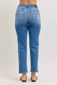 Judy Blue Blair Straight-leg Jeans in medium wash - women's jeans - detail view