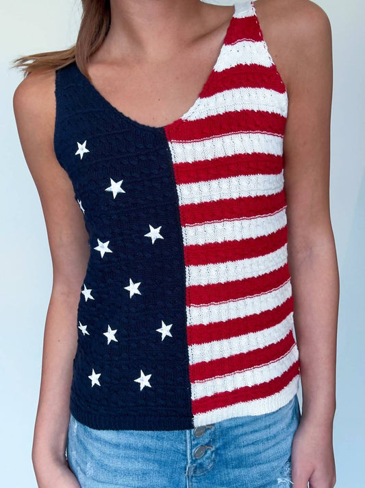 Staccato - American Flag Sweater Tank