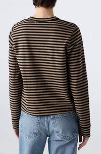 AMO Women's Love Long Sleeve Shirt in brown - women's long sleeve top - detail view