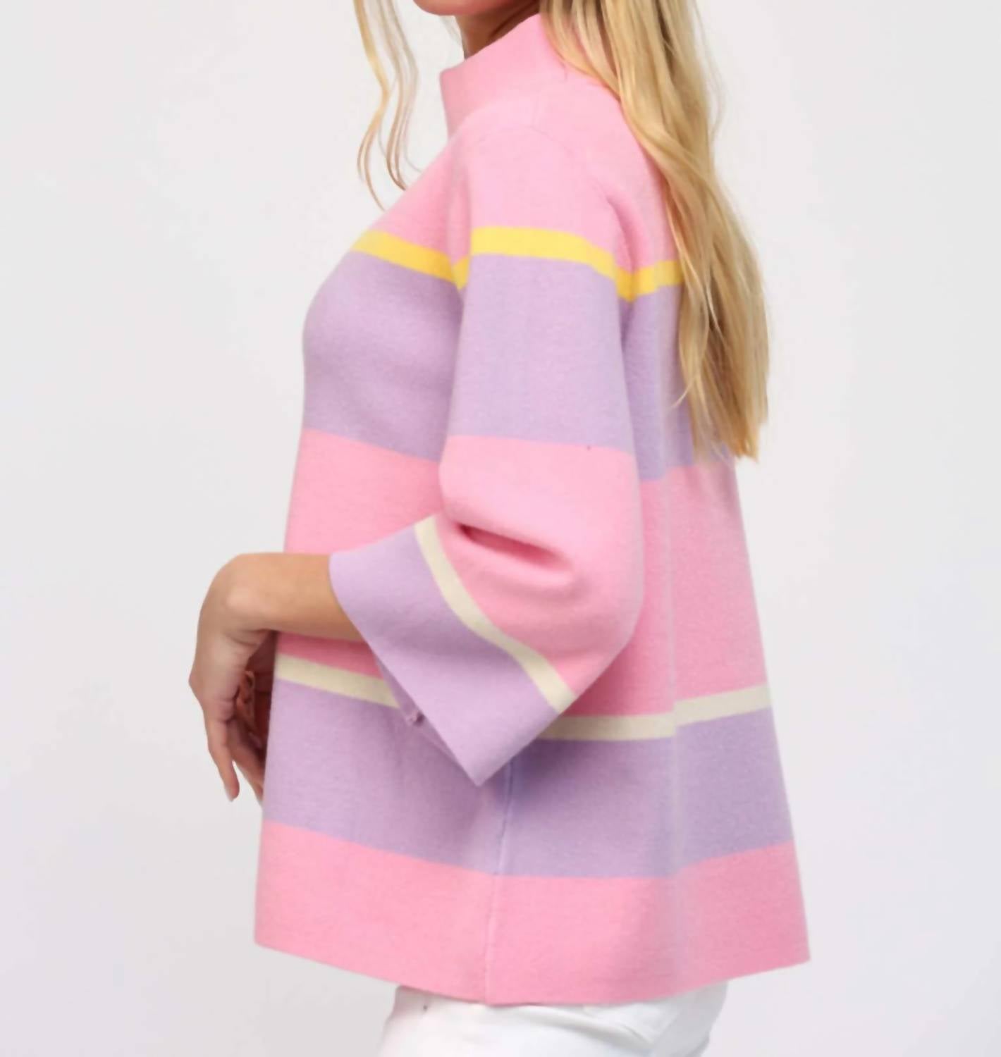 Fate - Mock Neck Stripe Sweater