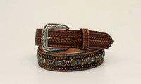 Ariat - Men's Barbed Wire Natural Hair Belt