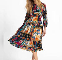 Johnny Was - Brona Floral Silk Midi Dress