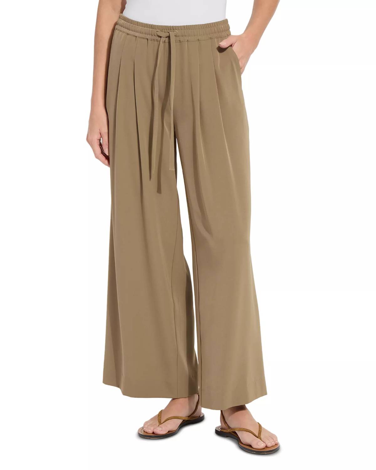 Lysse - Mae Pleated Drawstring Wide Leg Pants