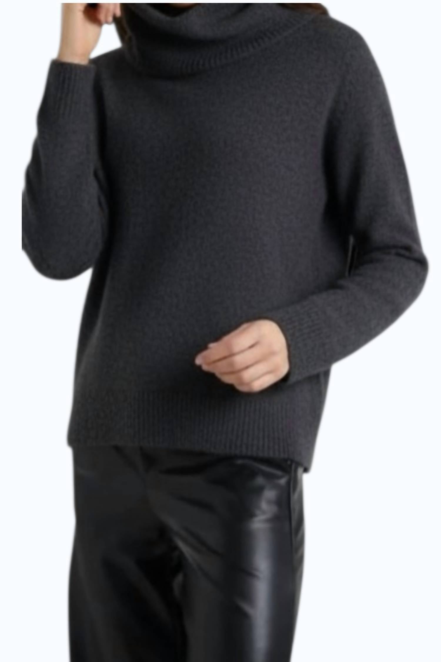 Brodie Cashmere Luxe Cashmere Cowl Neck Jumper in cygnet - women's sweater