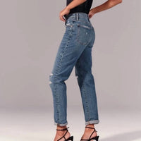 Abercrombie & Fitch - Ripped Mid Rise Boyfriend Jeans