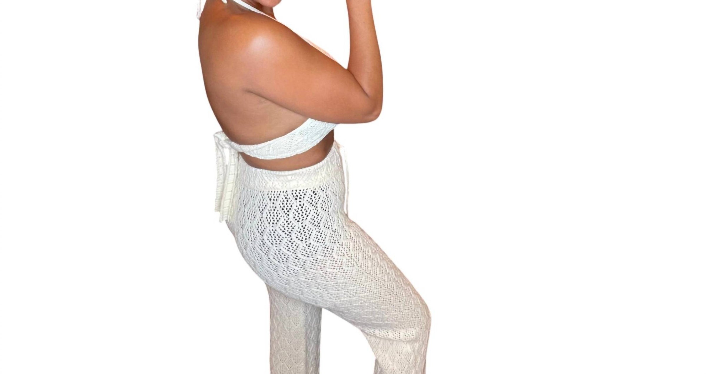 Cqbycq - Halter Crochet Two Piece Set