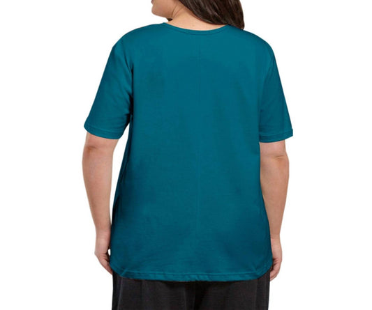 On The Plus Side - Jersey U-Neck Short Sleeve Tee - Plus