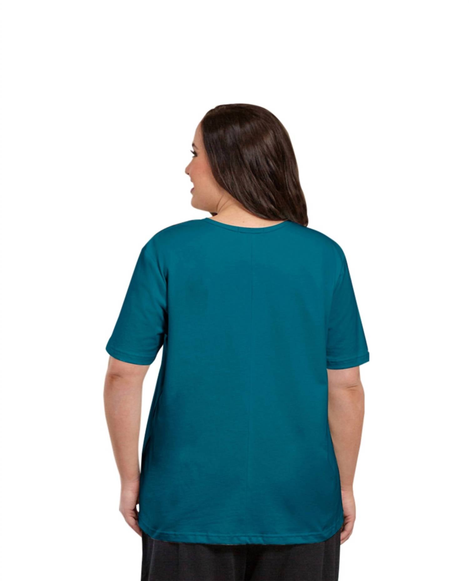 On The Plus Side - Jersey U-Neck Short Sleeve Tee - Plus