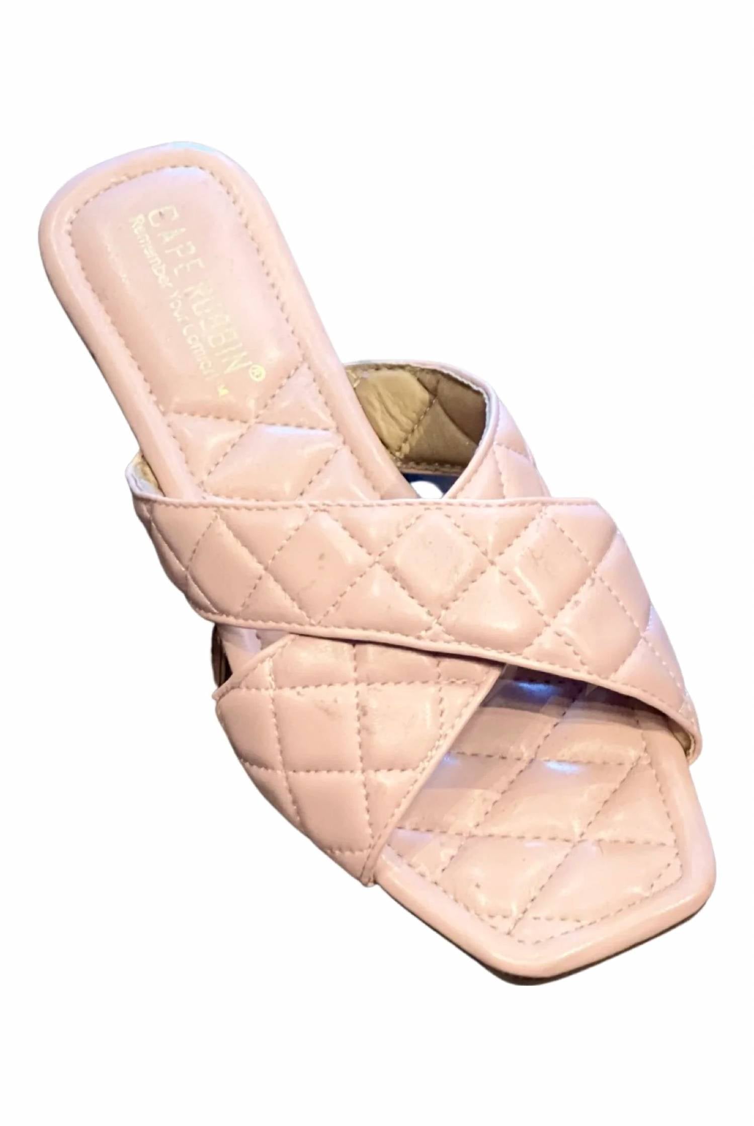 Cape Robbin - Women's Alanis Criss Cross Quilted Band Sandal
