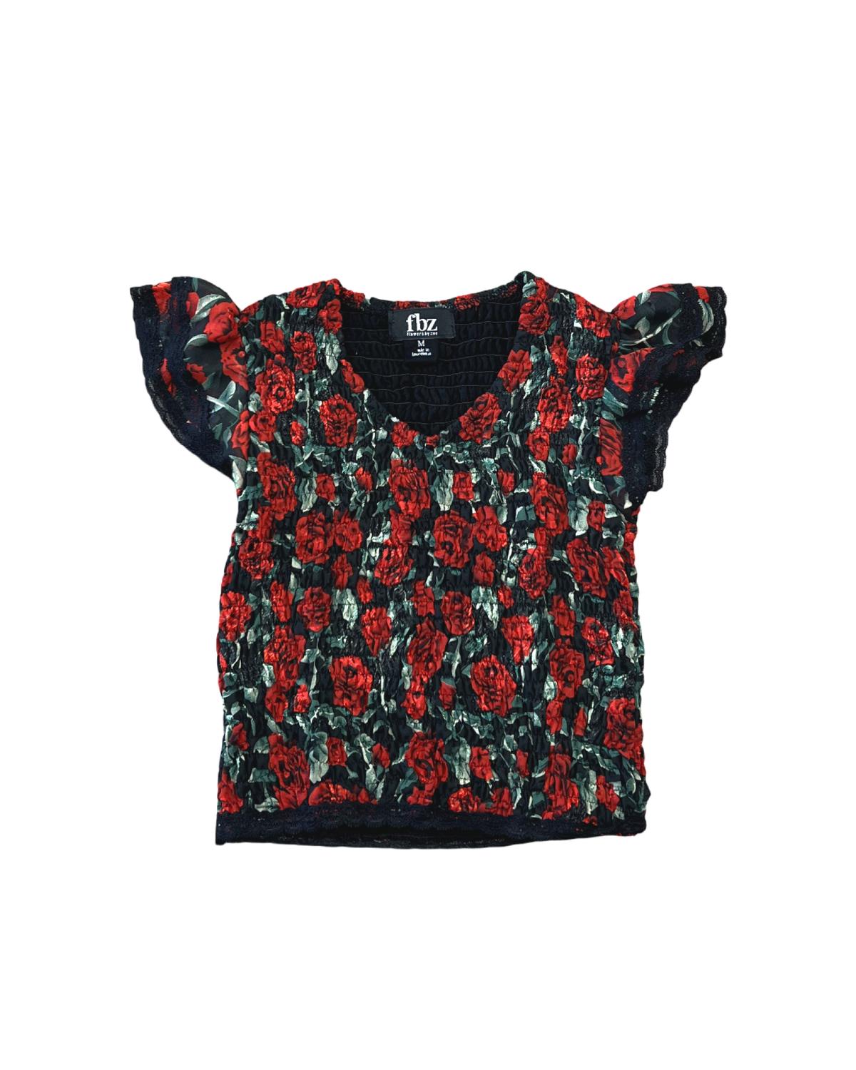 Flowers By Zoe - Kid's Floral V-neck Top