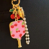 Ellison+Young - Women's Pickleball Cherry Bag Charm And Keychain