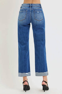 Risen - Tummy Control Mid Rise Wide Straight Jeans