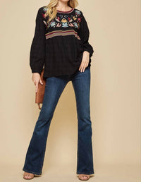 Andree By Unit - Babydoll Embroidered Top