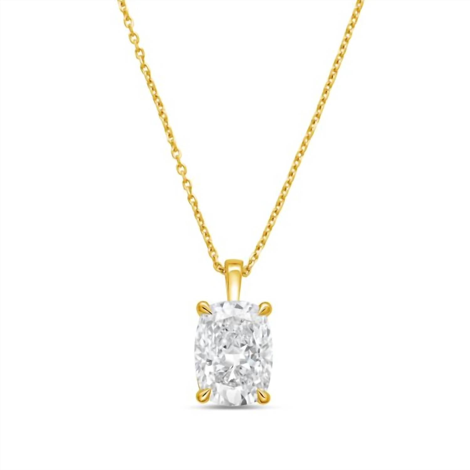 Diana M Jewels - 10.00 Ct Lab-grown Cushion-cut Diamond Pendant Necklace On A Solid Bail - Bold