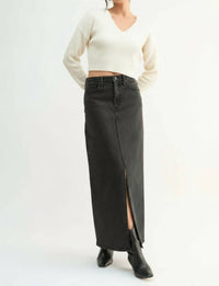 Just Black Denim - Dani Classic Stretch Denim Midi Skirt