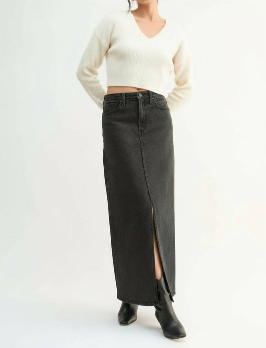 Just Black Denim - Dani Classic Stretch Denim Midi Skirt