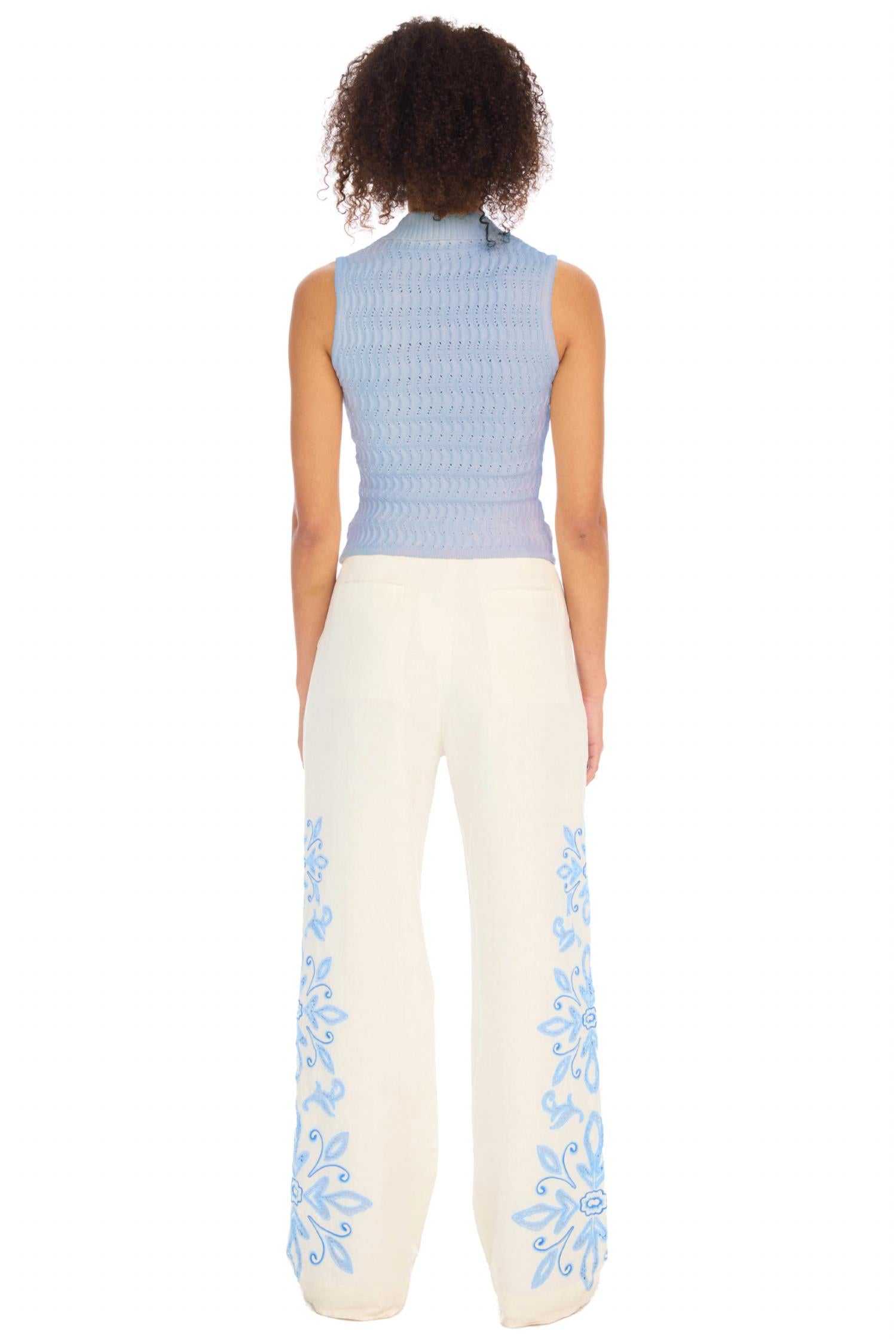 ALLISON NEW YORK Bodhi Tank in ocean blue - women's tank top - detail view