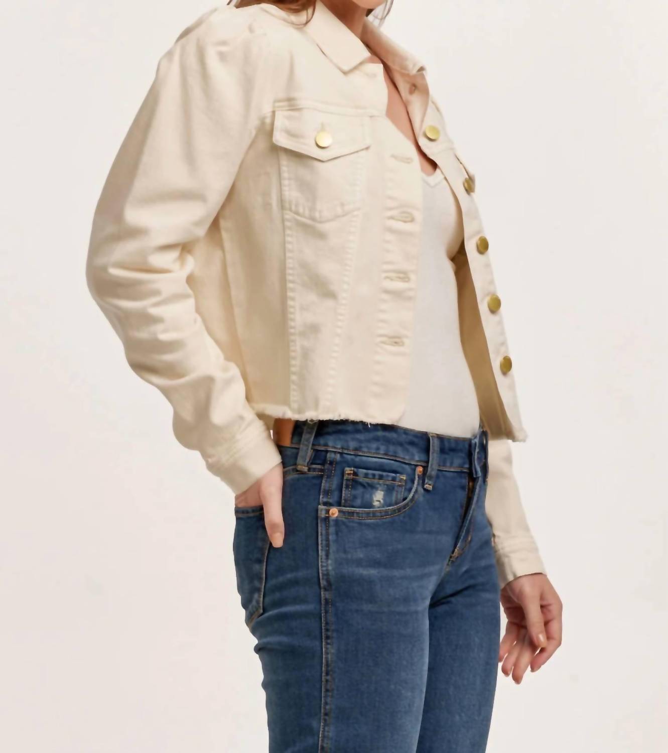 Dear John Denim - Roselyn Cut Off Cropped Jacket