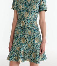 SALONI Callaina Rose Brocade Min Dress in green - women's dress - view 4