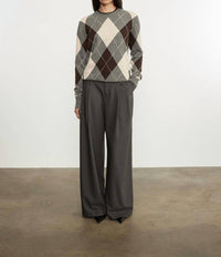 Enza Costa - KNIT CASHMERE ARGYLE SWEATER