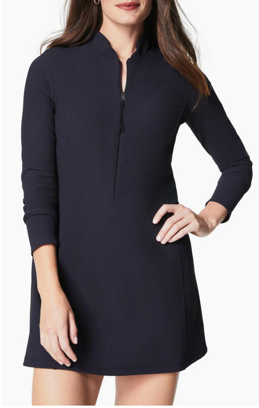 Spanx - Rib Half Zip Long Sleeve Dress