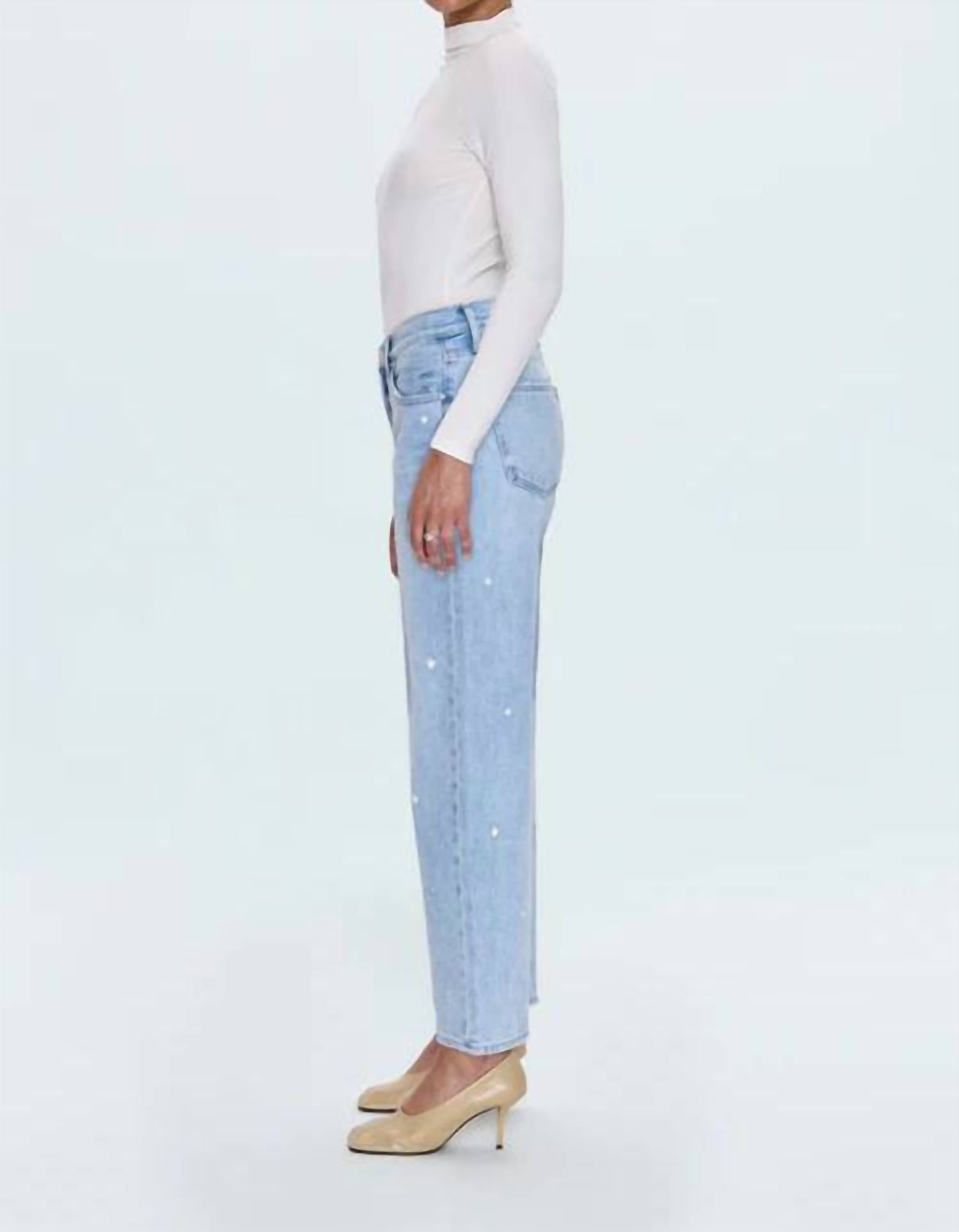 Pistola - Lexi Mid Rise Bowed Straight Jeans