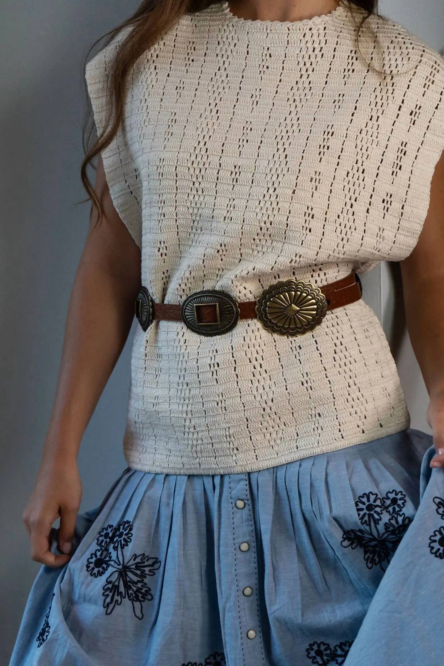 ALIX OF BOHEMIA Leif Prairie Tunic Top in cream - women's shirt - detail view