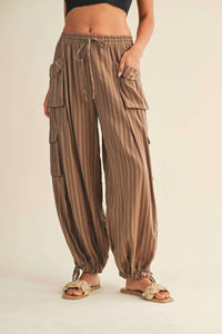 Mustard Seed - Women's Savannah Striped Cargo Pants
