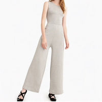 J.Crew Wide Leg Metallic Jumpsuit in silver - women's pants