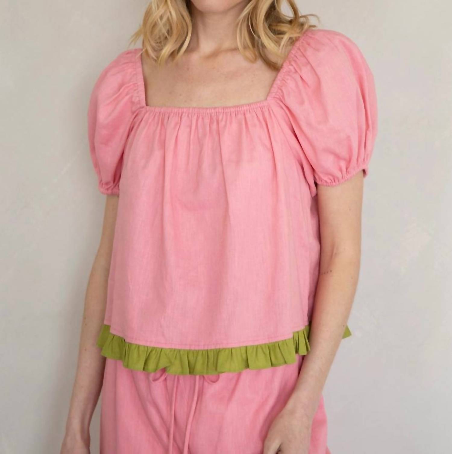 Things Between Women's Isadora Top in pink thyme - women's blouse