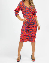 Shampoo - Ruched Floral Midi Dress