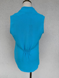 Renuar Women's Effortless Edge Top in ocean - women's blouse - alternate view