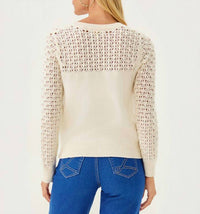Lilly Pulitzer Daisa Crewneck Sweater in coconut - women's sweater - detail view