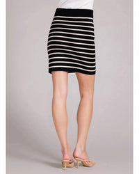 Minnie Rose - Cotton Cashmere Striped Mini Skirt