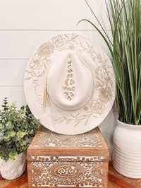 Willie & Dolly Designs - Women's Engraved Floral Hat