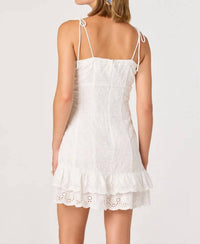 Astr - Kelley Eyelet Tie-strap Mini Dress