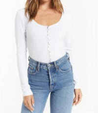 Z Supply Peyton Cardigan Top in white - women's long sleeve top