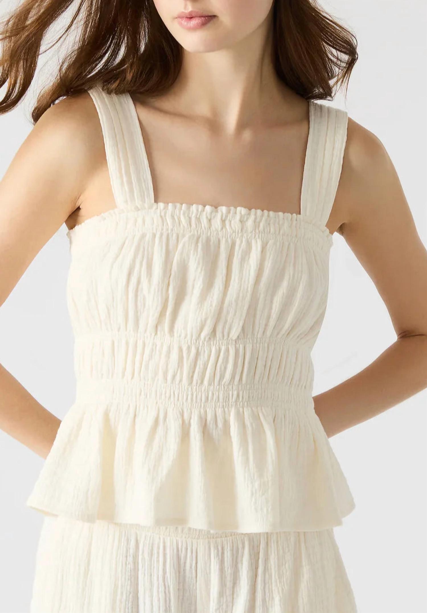 STEVE MADDEN Glory Square Neck Top in ivory - women's blouse