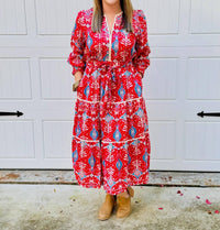 &merci The Camille Dress in red - women's dress - alternate view