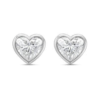 Diana M Jewels - Women's Heart Lab-Grown Diamond Stud Earrings (1.00 Ct) - Delicate