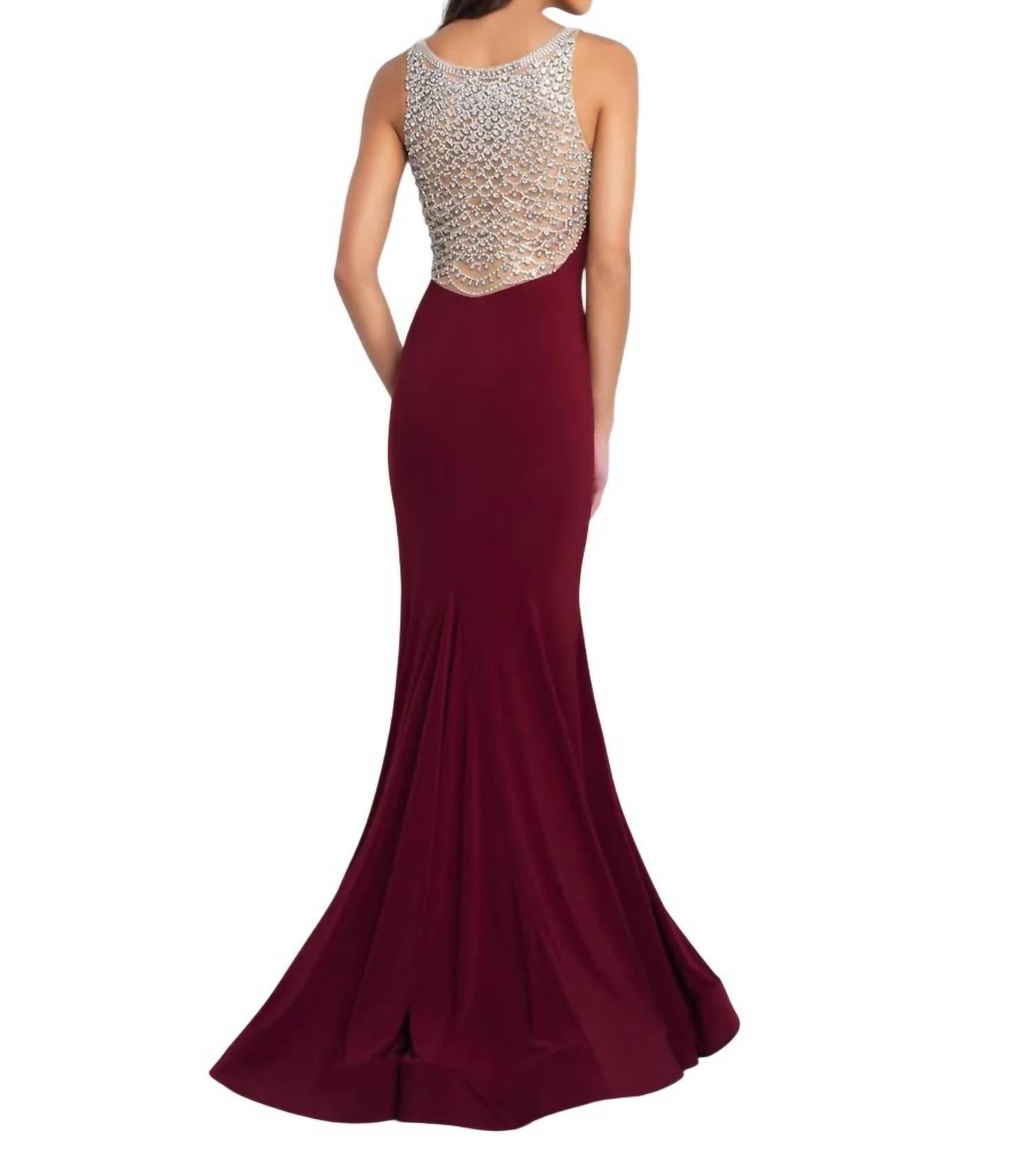 Blush Prom - Crystal Beaded Back Jersey Prom Dress