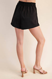 Glam - Women's High Waist Suede Tailored Shorts