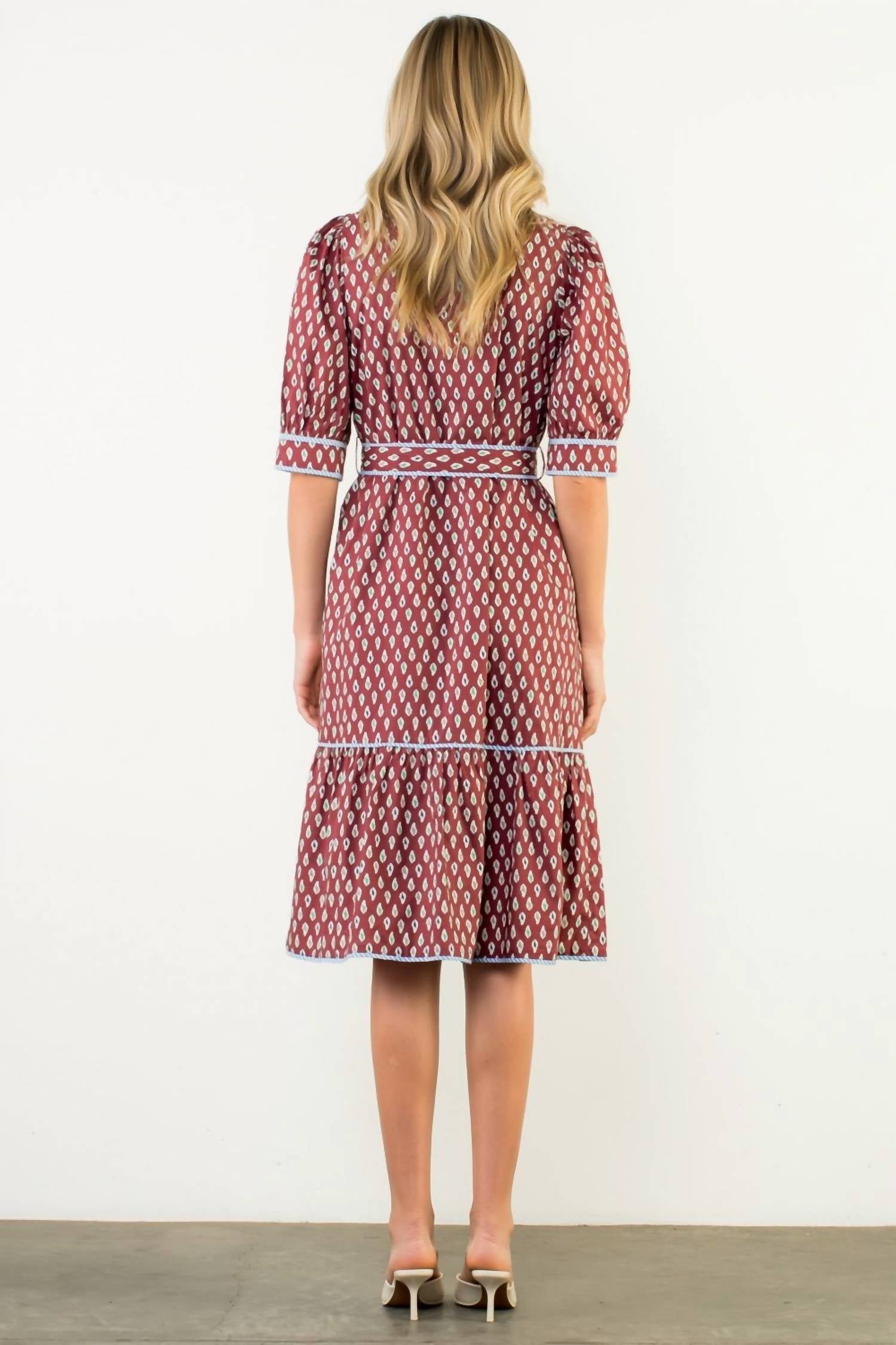 Thml - Puff Sleeve Button Front Dress