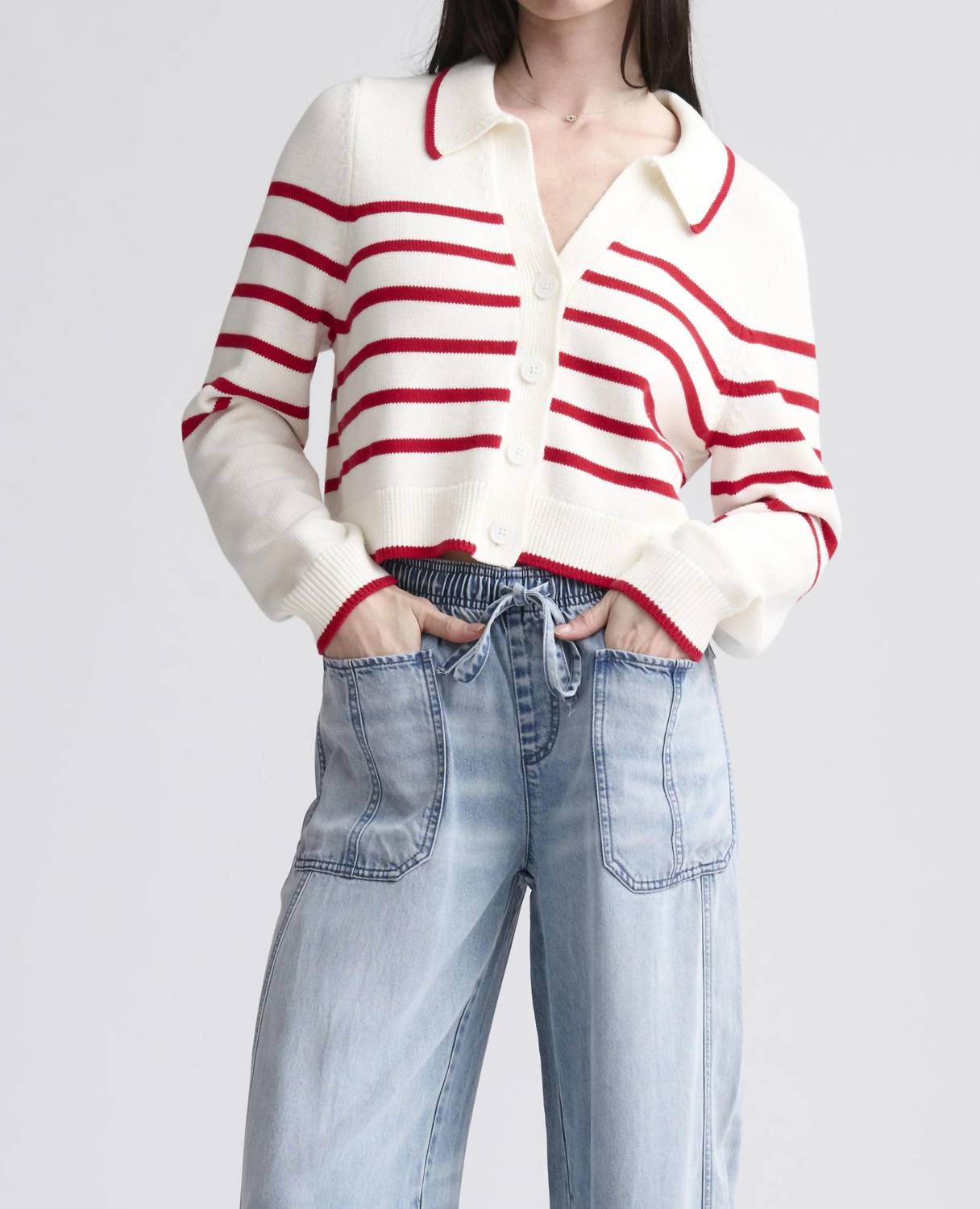 Splendid - Nicolette Stripe Polo Cardigan