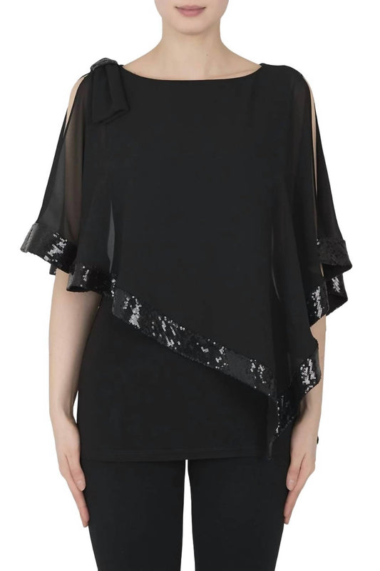 Joseph Ribkoff - ASYMMETRICAL CHIFFON OVERLAY TOP