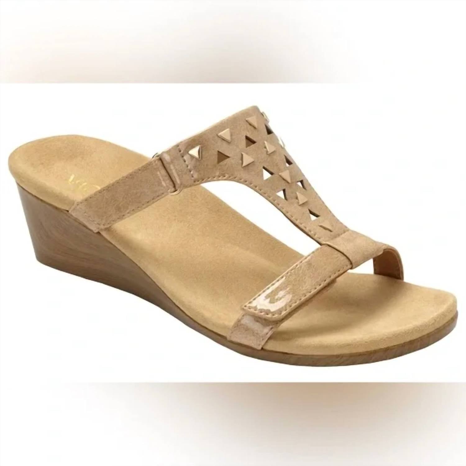 VIONIC Women's Maggie Sandals in camel patent - women's sandal - detail view