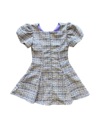 Flowers By Zoe - Girl's Tweed V Neck Button Dress