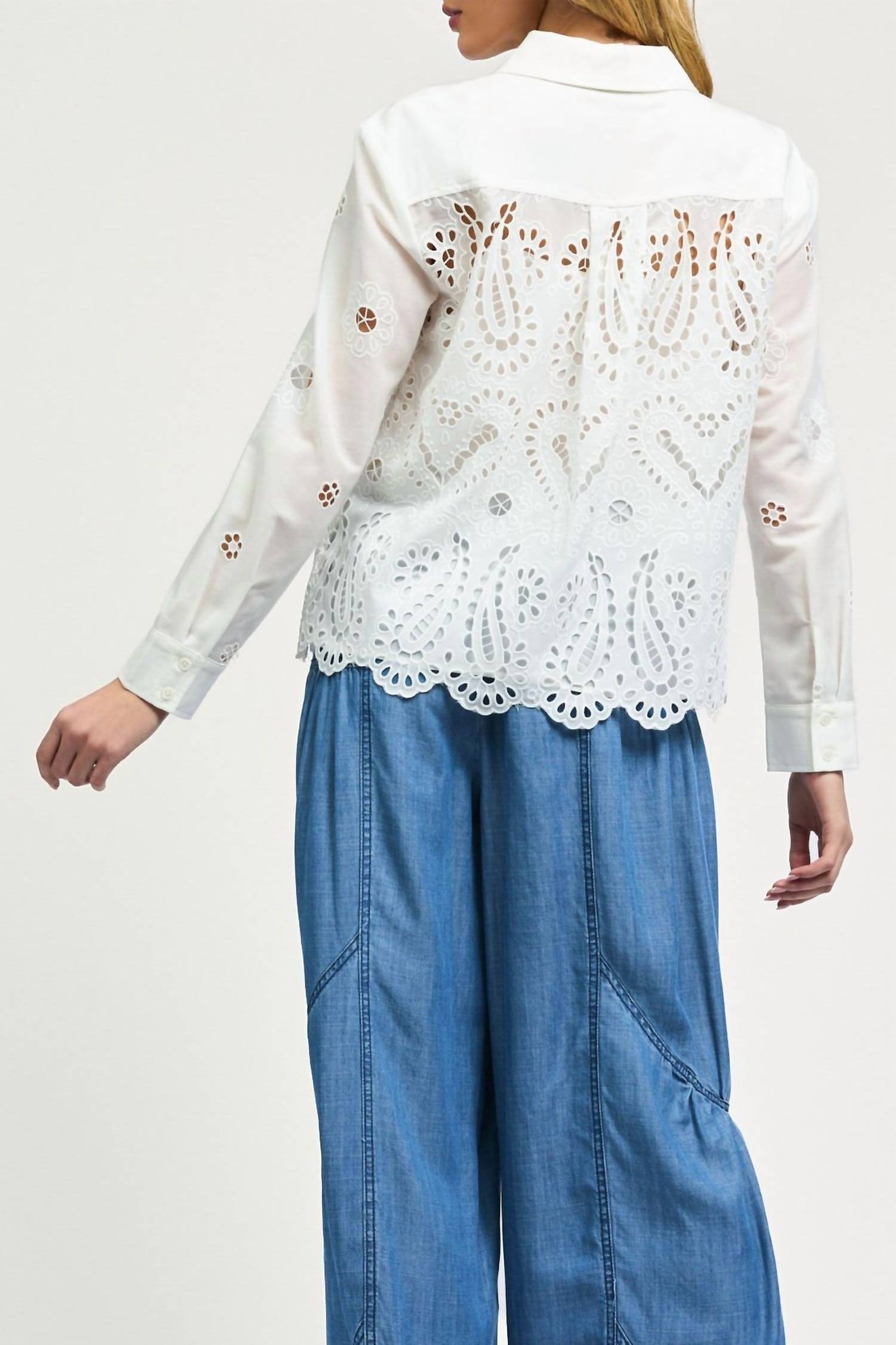Current Air - Marisa Eyelet Button-front Blouse