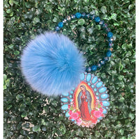 Sw Trading - Womens' Beaded Pom Pom Our Lady Of Guadalupe Keychain